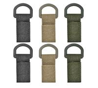XINGSUI 6 Pezzi Moschettone Gancio Chiave Portachiavi,Military Utility Gancio Portachiavi,Portachiavi Tattico all'aperto,per Trekking, Escursione, Viaggio(Nero,Verde,Cachi)