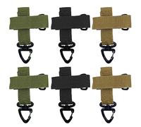 XINGSUI 6 Pezzi Tactical Gear Clips Cintura in Nylon,Nylon Belt Keeper con Moschettone Clip,Moschettone Tattico Tessitura,per moschettone da Appendere all'aperto(Nero, verde, kaki)