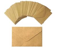 XINGSUI 80 Pezzi 14,13 * 2,75 Pollici Vintage Buste Carta Kraft, Piccolo Buste da Lettera, Semplice Flip Buste per Partecipazioni, per Biglietti Auguri, Regali, Lettere Minuscole (Marrone)