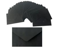 XINGSUI 80 Pezzi 14,13 * 2,75 Pollici Vintage Bustes Carta Kraft, Piccolo Buste da Lettera, Semplice Flip Buste per Partecipazioni, per Biglietti Auguri, Regali, Lettere Minuscole (Nero)