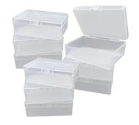 XINGSUI 9 Pezzi 10 x 7 x 3.5 cm Scatole Portaoggetti con Coperchio,Contenitori in Plastica Trasparente,Chiaro Rettangolo Contenitori,per perline, gioielli, artigianato