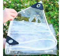 XINGWANGG Telo Impermeabile Esterno,Telone Trasparente in PVC Plastica 0,35mm,Antipioggia e Antivento,Copertura Protettivo,per Serra,Gazebo,Terrazze,Balconi,400g/m²,con Corda (170cm x 150cm)