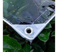 XINGWANGG Telo Impermeabile PVC Trasparente 0,3mm Telone di Protezione per Esterno,Gazebo,Balcone,Giardino,Tetto per Piante,Telo di Copertura con Occhielli,400g/㎡,Personalizzabile (150cm x 300cm)