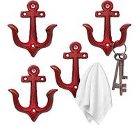 XINGYAN Appendiabiti da parete, stile vintage rustico, in ghisa, stile nautico, con ancoraggi marini, per la casa, da parete, in metallo antico e shabby chic, per bagno, appendiabiti, viti