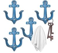 XINGYAN Appendiabiti da parete, stile vintage rustico, in ghisa, stile nautico, con ancoraggi marini, per la casa, da parete, in metallo antico e shabby chic, per bagno, appendiabiti, viti