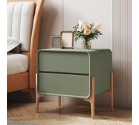XINGYAOXS Comodino Camera Letto Con 2 Cassetti Portaoggetti Comodino Moderno Con Gambe In Microfibra E Legno Angoli Arrotondati Progettati Per Prevenire Urti Adatto Per Soggiorno(Green,50cm/19.7in)