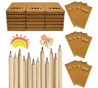 XingyLi Set di 30 custodie per matite colorate, 180 mini matite in legno, multicolore per disegno, schizzo, colorazione, piccolo regalo di compleanno