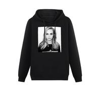 XINGYUE STAR Cara Looking Bad Delevigne Moss Kate Model Karl Who Hoody Unisex Ptinted Hoodies Long Sleeve Men's Hooded with Pocket Black M