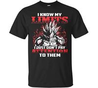 XINGYUE STAR I Know My Limits Majin Vegeta Unisex 100% Cotton Short-Sleeve T-Shirts Black XXXL