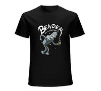 XINGYUE STAR MUTU Bender vs The Humans 100% Cotton Short Sleeve T-Shirt Black XXL