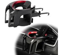 XINHONGJIMAOYI Portabicchieri per Auto per Toyota bZ4X 2022-2027 SUV, Supporto per Bocchette di Ventilazione Regolabile,portabicchieri per Ventilazione Auto,Red