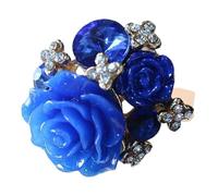 Xinhuju Anello rosa rosso, anello di fiori di rosa, anello promessa rosso, ragazze signore - anello floreale esagerato comodo e luminoso per moglie o babyafrend, Consulte la descripción, Vedere la