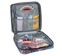 Xinhuju Borsa per progetti di cucito, borsa per ricamo, borsa per aghi quadrata con motivo floreale - borsa leggera e portatile, borsa fai da te con manici per gli amanti del ricamo, Caratteristiche