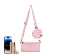 Xinhuju Borse a tracolla, borse da donna alla, set di borse e portafogli da donna con spallacci in tela e borse a doppia fame con spalle regolabili per uomo, rosa, Consulte la descripción