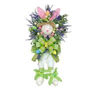 Xinhuju Corona di Pasqua per Porta d'ingresso - Adorabile Coniglio e, Materiali Artificiali robusti, Affascinante Decorazione Primaverile Facile da Appendere | Tavolo da Parete Interno Esterno