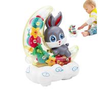 Xinhuju Giocattolo elettrico di coniglio lunare, veicolo elettronico coniglietto - giocattolo per bambini - giocattolo auto trasparente illuminato portatile, giocattolo educativo per bambini