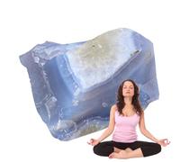 Xinhuju Pietra di Agata Blu - Roccia di Blu Crudo, Cristalli di energia curativa | Esemplare di Pietre preziose Blu di Grano Grande per Decorazioni per la casa, Forniture Artigianali, Collezionisti