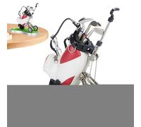 Xinhuju Portapenne da golf, borsa da golf in miniatura con trolley, 3 penne per mazza da golf, divertenti souvenir da golf, set di penne da golf per adulti e uomini golfisti