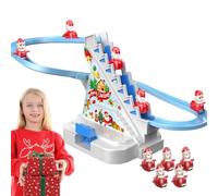 Xinhuju Scaletta elettrica Babbo Natale arrampicata elettrica Babbo Natale con musica - alimentato a batteria elettrica Babbo Natale bambola elettrica - scorrevole elettrica A