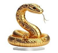 Xinhuju Serpente Dorato Acrilico, Statua Del Serpente Dorato | Statua Di Figurine Di Animali In Acrilico 2D,Statuetta Dorata Da Collezione Feng Shui Della, Decorazione Con Figure Di Serpente Del Cap