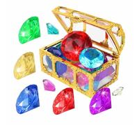 Xinhuju Set di gemme acriliche subacquee estive per decorazione festa di compleanno per bambini, piscina - Gemme per bambini | gioiello colorato con scrigno del tesoro dei pirati