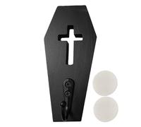 Xinhuju Stoccaggio Nascosto: Supporto Per Chiavi A Tema Cripta Legno Scuro Parete, Hardware Cofanetti Silhouette, Mensola Galleggiante Nero, Gancio Guardaroba Stile Gotico | Unico Camera Da Letto