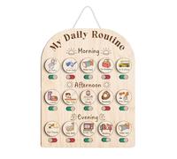 Xinhuju Tavola di Routine Quotidiana per - Pannello in Legno per Tutti i Piccoli 3-5 Anni - Organizzazione Mattina e Tramonto Decorativo casa Scolastica per Camera da Letto o Aula