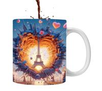 Xinhuju Tazza 3D Paris Tower | Ceramic Tea Cup - 3D France Paris Tower Ceramic Drinking Cup for Coffee, Tea, Milk, Beverage Enthusiasts