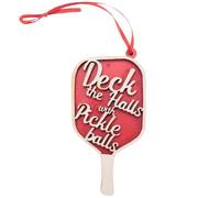 Xiniy 1 PCS Addobbo Deck The with Pickleballs Come Mostrato Ornamento in Legno Speciale e Unico Regalo per Natale, Regalo Perfetto per Gli Amanti del Pickleball