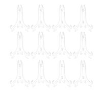 Xiniy 12 Pz/Set Chiari Supporti in Plastica Porta Piatti Display Piatto Rack Portafoto Libro fotografico Piedistallo Supporto Display Stand
