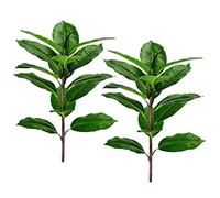 Xiniy 2PZ Faux Banana Tree Tropicale Monstera Foglia Falso Tartaruga Foglie di Palma Felce Falso Cespugli Arbusti Verde Decor