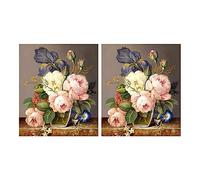 Xiniy 2X Kit di Pittura DIY per Adulti Drill 5D Diamond Art Kit Diamanti Ricamo Craft per La Decorazione della Parete di Casa Fiori