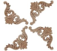Xiniy 30 Pezzi Intaglio nel Legno Decalcomania Legno Intagliato Modanature Angolo Applique Casa Porta Decorazione Intaglio nel Legno per Porte
