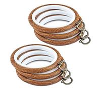 Xiniy 6Pcs Telaio da Ricamo Telaio da Ricamo da 3,93 Pollici con in Metallo Cerchio da Ricamo A Cerchio in Legno Imitato
