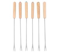 Xiniy Acciaio Inossidabile Codificazione Del Colore Forchette per Fonduta di Formaggio, con Manico nel Legno,Spiedini Marshmallow Bastoncini per Arrostire, 9,5 Pollici