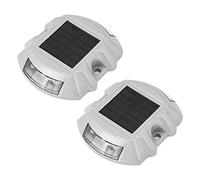 Xiniy Riutilizzabile Solar Road, 2Pcs 6 LED Stud Lights Ground Garden Prato Path Lights Deck Dock White Warning Lights
