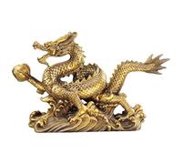 Xiniy Statua di Drago Cinese in Feng Shui Decorazione, Scultura di Drago Dorato, Ornamenti per la Ricchezza e Il Successo, Regali di Fortuna.