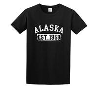 XINJIEDIAN Alaska State USA American Gift Printed Gift Ideas O Neck Crew Neck Unisex Short Sleeve T-Shirt L