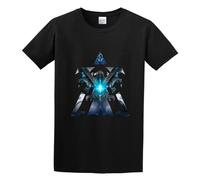 XINJIEDIAN Cute Starcraft Game Symbol Unisex 100% Cotton Short-Sleeve T-Shirts Black S