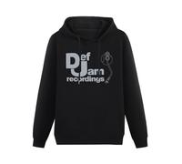 XINJIEDIAN Def Jam Recordings Music Hoody Unisex Ptinted Hoodies Long Sleeve Men's Hooded with Pocket Black XL