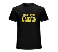XINJIEDIAN Diannao May The F= M*A Be with You Newtons Force Law Science O-Neck 100% Cotton Short Sleeve Unisex T-Shirt S