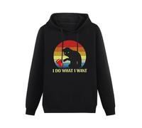 XINJIEDIAN Do What I Want Cat for Cat Lovers Gift Meow Hoody Unisex Long Sleeve Hooded with Pocket Black XXXL