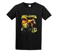 XINJIEDIAN Helloween Straight out of Hell Tourdates Heavy Metal Unisex 100% Cotton Short-Sleeve T-Shirts Black XXL