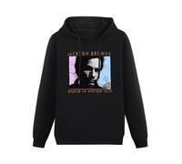 XINJIEDIAN Jackson Browne World in Motion Tour Concert Band Hoody Unisex Long Sleeve Hooded with Pocket Black XXXL