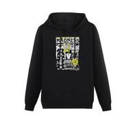 XINJIEDIAN Madness Newspaper Cuttings Hoody Unisex Ptinted Hoodies Long Sleeve Men's Hooded with Pocket Black XL