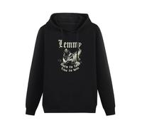 XINJIEDIAN Photographic Ian Lemmy Kilminster Born Lose Live Win Hoody Unisex Long Sleeve Hooded with Pocket Black XL