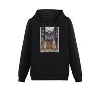 XINJIEDIAN The Lovers Tarot Card Grim Reaper Gothic Witch Halloween Goth Unisex Hoody with Pocket Black XXL