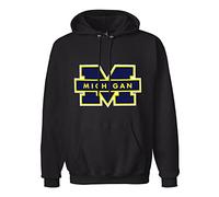 XINJIEDIAN University of Michigan Hoody Unisex Ptinted Hoodies Long Sleeve Men's Hooded with Pocket Black XL
