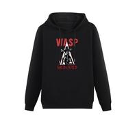 XINJIEDIAN Wasp W.A.S.P. Wild Hoody Unisex Ptinted Hoodies Long Sleeve Men's Hooded with Pocket Black M