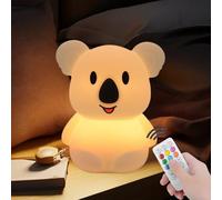xinjinhju Grandi luci notturne Koala lampada da comodino, luce camera da letto, lampada per cameretta dei bambini, luce dell'umore, cura degli occhi, luminosità regolabile e colore e tempo - Grande